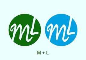 Green and blue color of ML initial letter vector