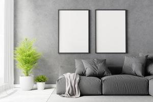 Mockup frame in the modern interior background photo