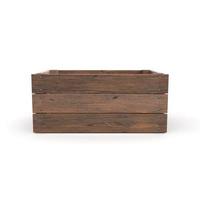 Caja de madera sobre fondo blanco. foto