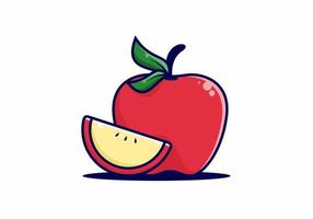 Fresh red apple fruit vector