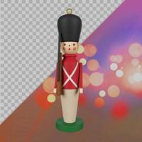 Red soldier toys with elegant uniform on transparency. photo