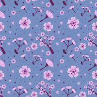 Spring Cherry Blossom Seamless Pattern vector