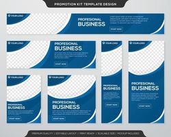set of promotion kit banner template design with modern and minimalist concept user for web page, ads, annual report, banner, background, backdrop, flyer, brochure, card, poster, presentation lauyout vector