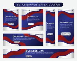 set of promotion kit banner template design with modern and minimalist concept user for web page, ads, annual report, banner, background, backdrop, flyer, brochure, card, poster, presentation lauyout vector