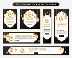 ramadan kareem islamic background design with modern and arabic style use for social media content and banner ads vector