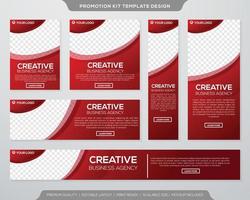set of promotion kit banner template design with modern and minimalist concept user for web page, ads, annual report, banner, background, backdrop, flyer, brochure, card, poster, presentation lauyout