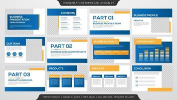 set of corporate presentation template design with minimalist concept and modern layout use for annual report and business profile vector