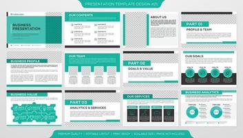 set of corporate presentation template design with minimalist concept and modern layout use for annual report and business profile vector