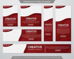 set of promotion kit banner template design with modern and minimalist concept user for web page, ads, annual report, banner, background, backdrop, flyer, brochure, card, poster, presentation lauyout vector