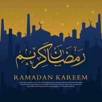 diseño de fondo islámico ramadan kareem con uso de estilo moderno y árabe para contenido de redes sociales y anuncios publicitarios, eid mubarak, hari raya, eid fitr, eid adha, hajj, umrah vector