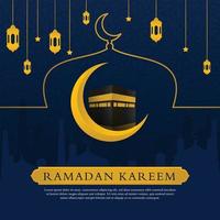 ramadan kareem islamic background design with modern and arabic style use for social media content and banner ads vector