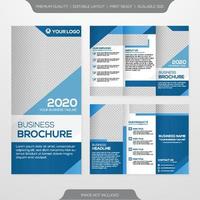 trifold brochure template design with modern style and minimalist layout concept vector