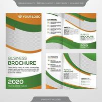 trifold brochure template design with modern style and minimalist layout concept vector