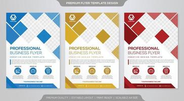 set of business flyer template design with abstract concept and minimalist layout vector