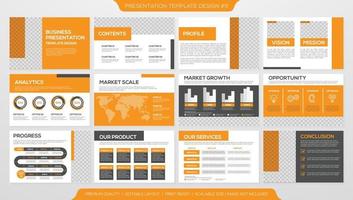 set of corporate presentation template design with minimalist concept and modern layout use for annual report and business profile vector