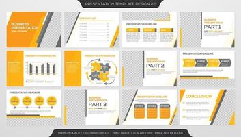 set of corporate presentation template design with minimalist concept and modern layout use for annual report and business profile vector
