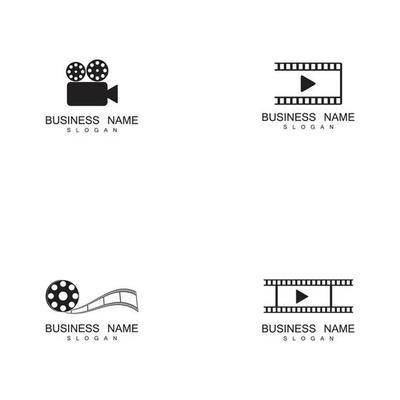 Set of filmstrip Logo Template vector illustration