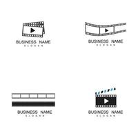 Set of filmstrip Logo Template vector illustration