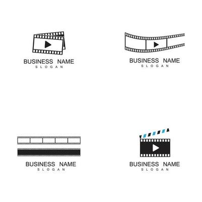 Set of filmstrip Logo Template vector illustration