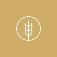 Grain Wheat Line Style Logo Vector Design Inspiration