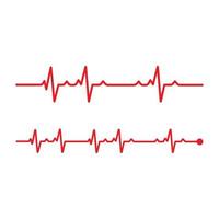 Set of pulse line logo vector icon