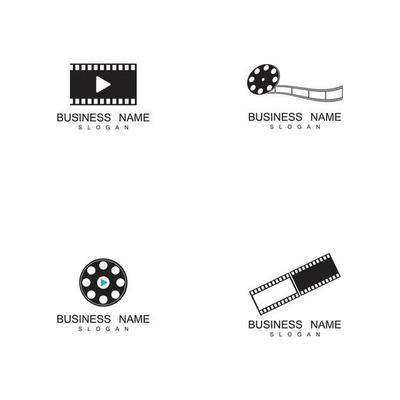 Set of filmstrip Logo Template vector illustration