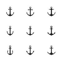 Set of Anchor icon Logo Template vector