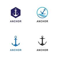 Set of Anchor icon Logo Template vector