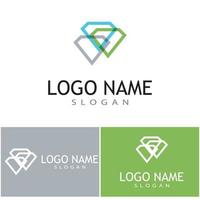 Diseño de ilustración de icono de vector de plantilla de logotipo de diamante