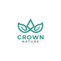 Elegant Crown Leaf Symbol. Suitable for Beauty and Nature Logo Vector Design Inspiration