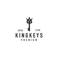 Vintage Key Crown King and Queen Hipster Logo Vector Design Inspiration