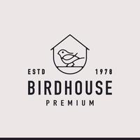 vintage retro etiqueta insignia emblema pájaro casa hipster logo inspiración vector