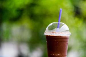 Delicious cool cocoa photos placed on the table ready to eat Food and beverage concept