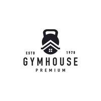 casa de gimnasio, inspiración de diseño de vector de logotipo de silueta de casa de fitness