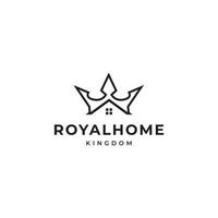 rey reina corona casa bienes raíces edificio apartamento premium logo vector diseño inspiración