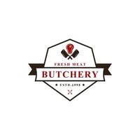 Vintage Retro Badge Butcher Shop for Logotype Vector Logo Design Inspiration