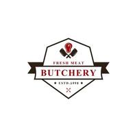 Vintage Retro Badge Butcher Shop for Logotype Vector Logo Design Inspiration