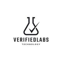 laboratorio verificación de laboratorio inspiración de diseño de vector de logotipo verificado