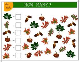 Math game for kids count how many of them there are. vector