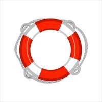 illustration lifebuoy red with white vector