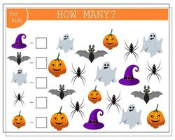 math game for kids count how many of them, hat vector