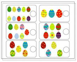 A math game for kids. Count the Easter eggs. learning to count. vector