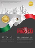 Mexico happy Independence Day background template for a poster leaflet and brochure for publications event vector