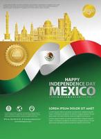 plantilla de fondo del feliz día de la independencia de méxico para un folleto de póster y un folleto para un evento de publicaciones