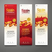 Spain Happy independence day Confetti Celebration Background Vertical Banner set vector