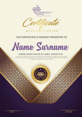 certificate template with luxury and elegant texture pattern background, diploma,Vector illustration