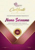 certificate template with luxury and elegant texture pattern background, diploma,Vector illustration vector