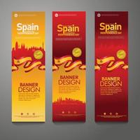 Spain Happy independence day Confetti Celebration Background Vertical Banner set vector