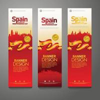 Spain Happy independence day Confetti Celebration Background Vertical Banner set vector