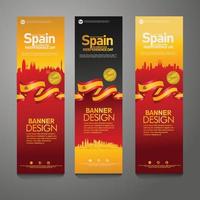 Spain Happy independence day Confetti Celebration Background Vertical Banner set vector